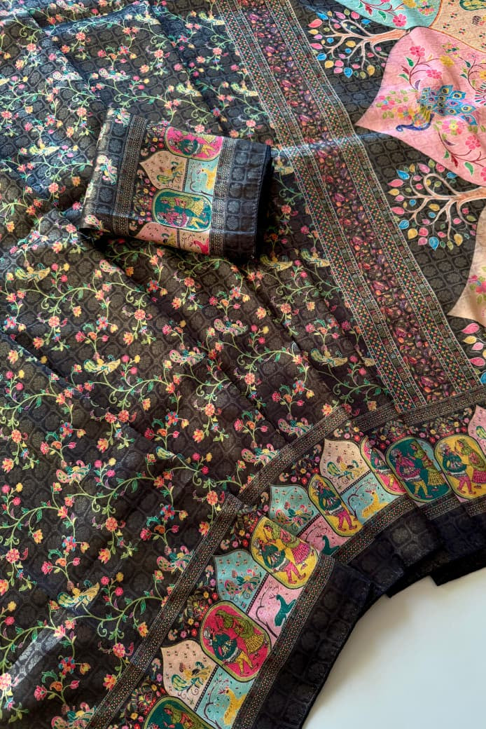 Veiled Affection Party Wear Fancy Silk Saree