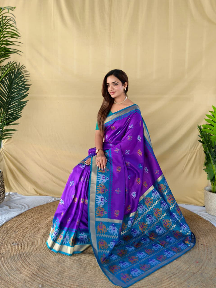 Glow Essence Fancy Partywear Silk Saree