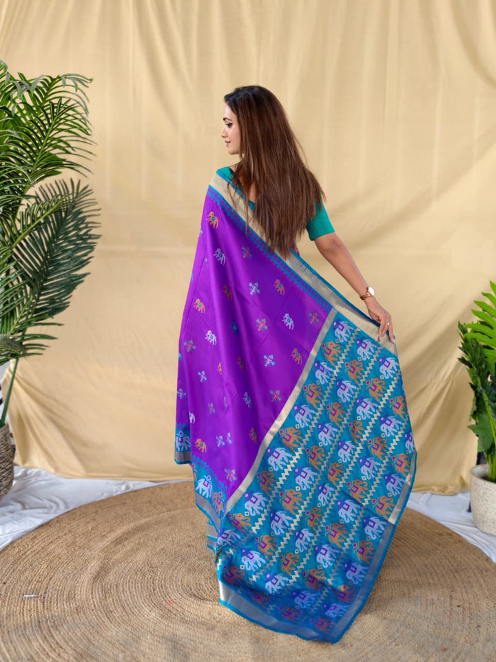 Glow Essence Fancy Partywear Silk Saree