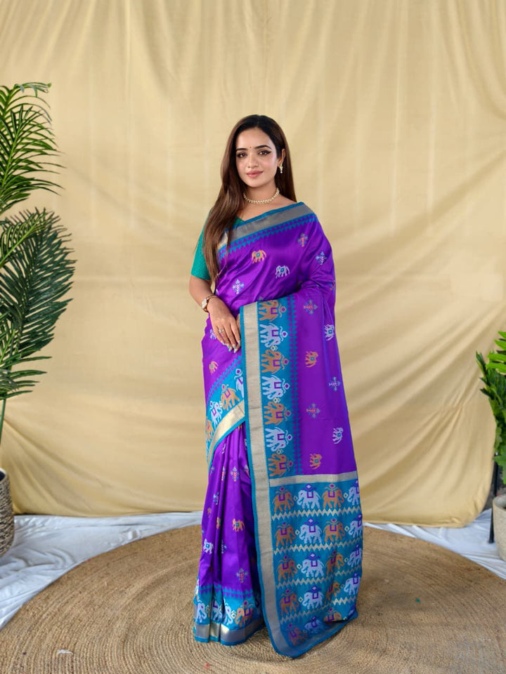 Glow Essence Fancy Partywear Silk Saree