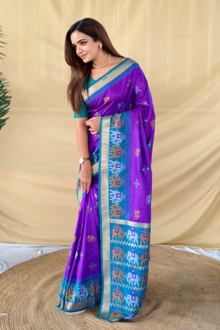 Glow Essence Fancy Partywear Silk Saree