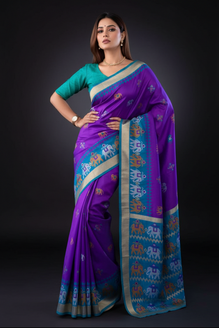 Glow Essence Fancy Partywear Silk Saree