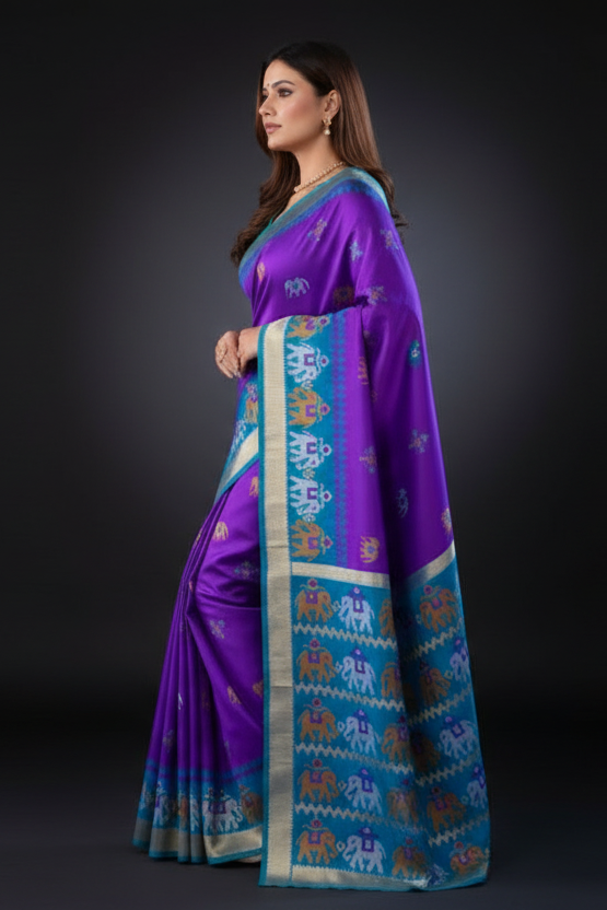 Glow Essence Fancy Partywear Silk Saree