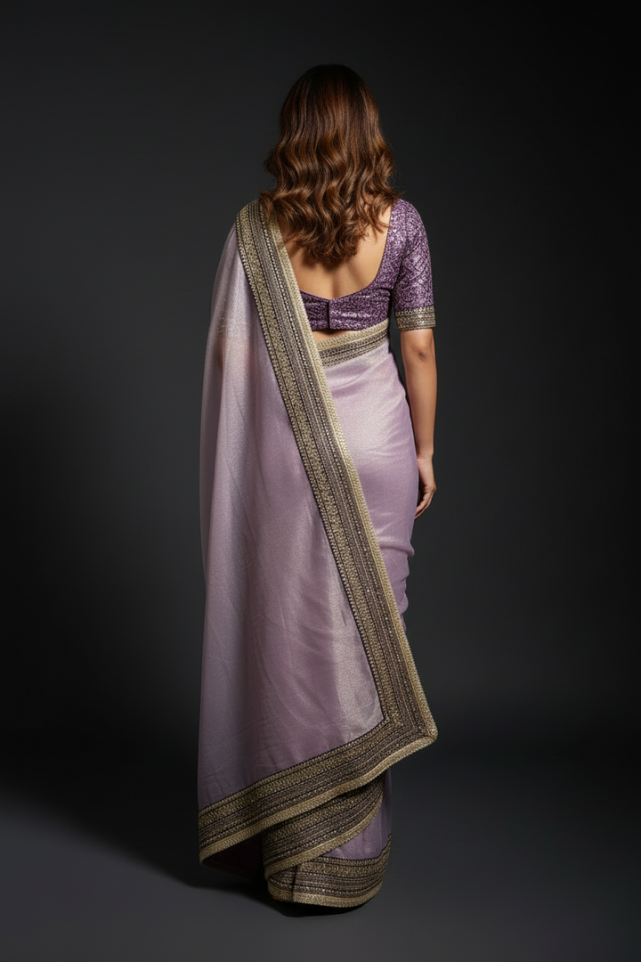 Actress Surbhi Jyoti Inspired Partywear Net Embroidery Saree