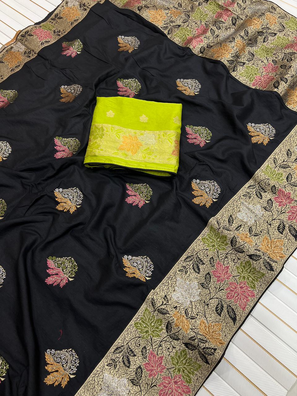 SurSanjh Designer Dola Silk Saree