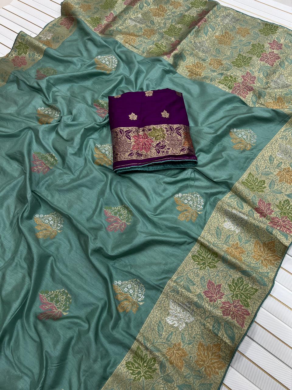 SurSanjh Designer Dola Silk Saree