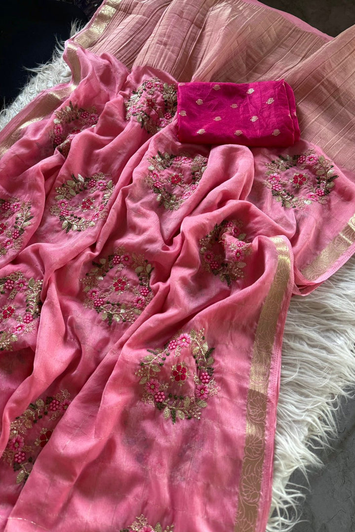 Chinnon World Partywear Fancy Silk Saree