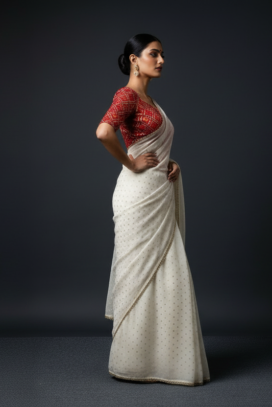 KritiMehfil Fancy Chiffon Organza Silk Saree