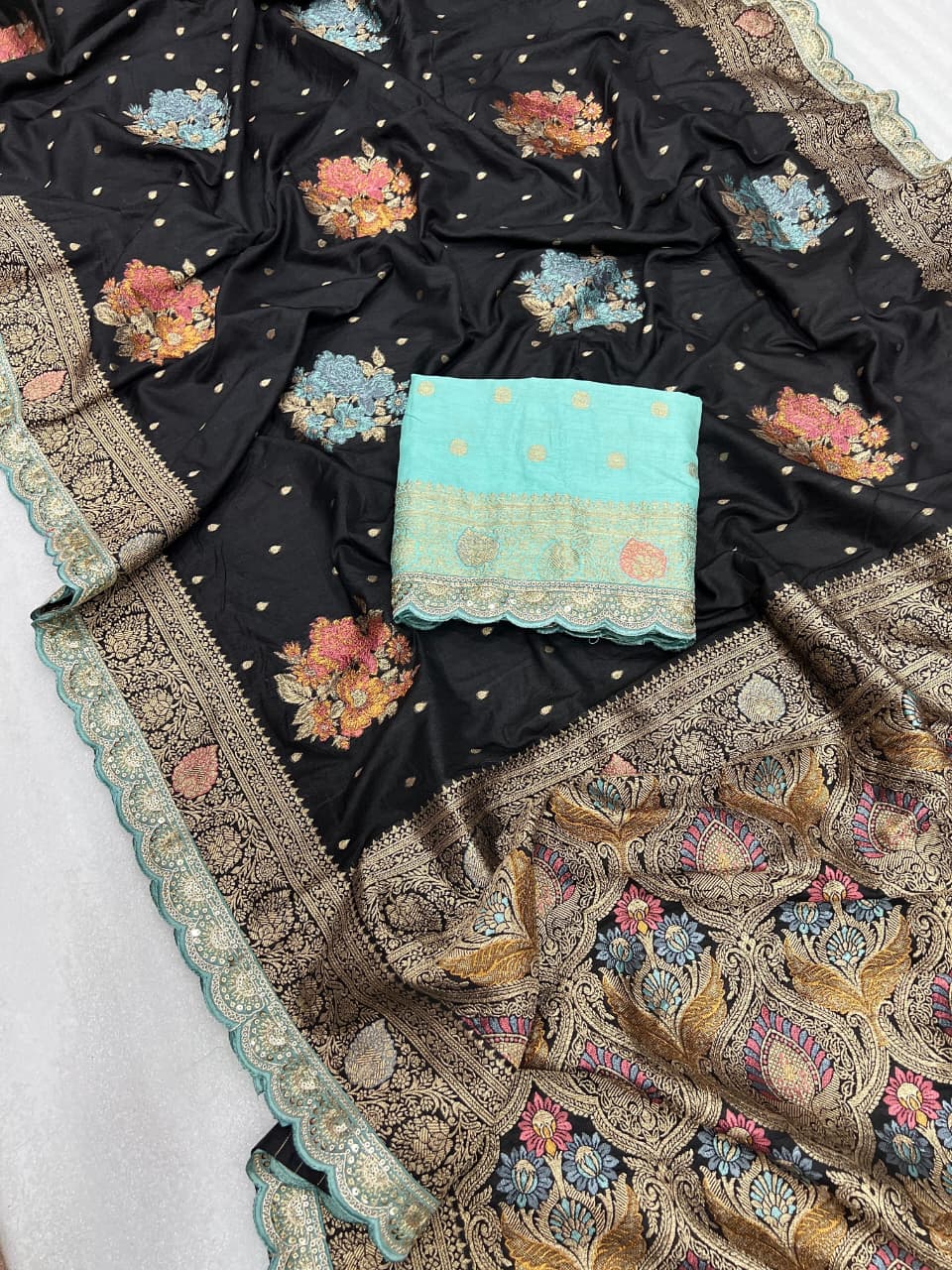 SwarNazakat Designer Dola Silk Saree