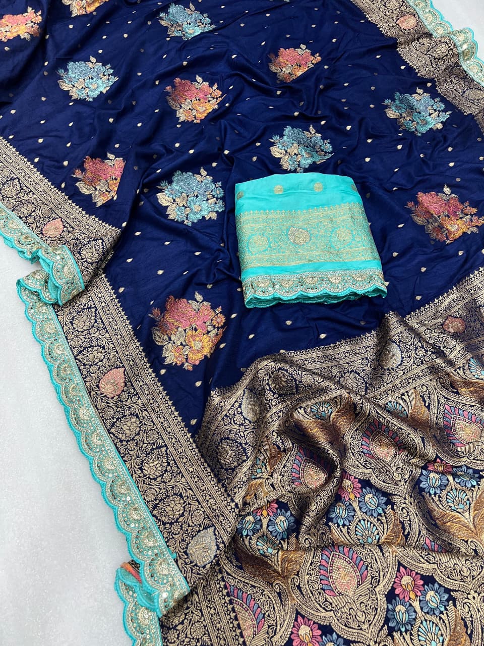 SwarNazakat Designer Dola Silk Saree