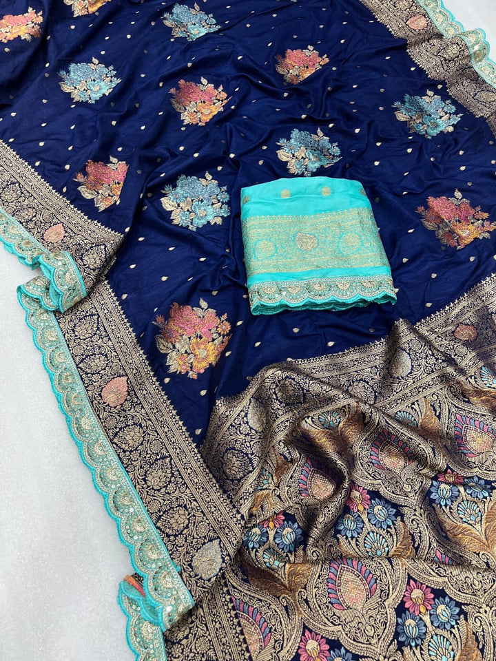 SwarNazakat Designer Dola Silk Saree