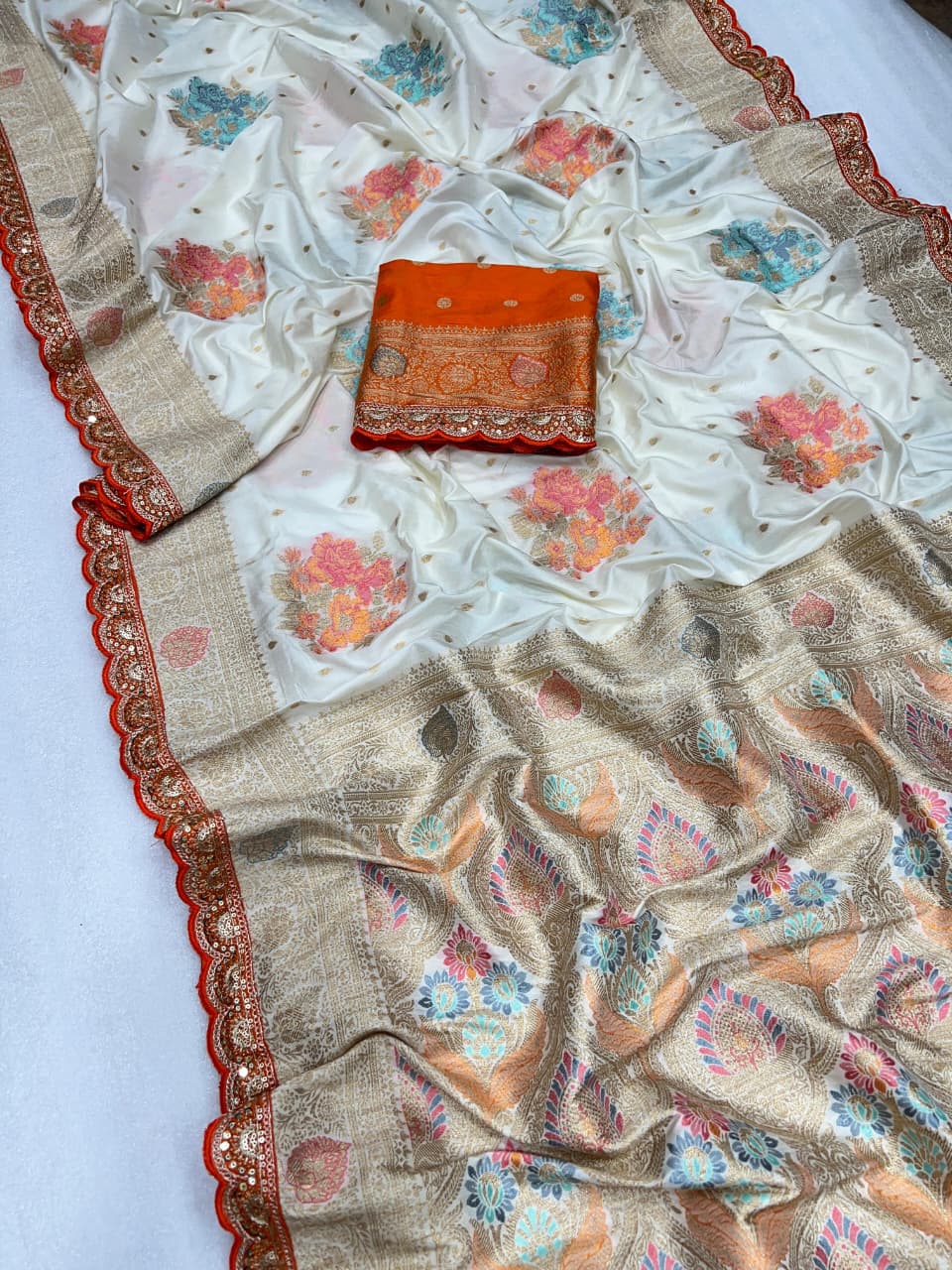 SwarNazakat Designer Dola Silk Saree