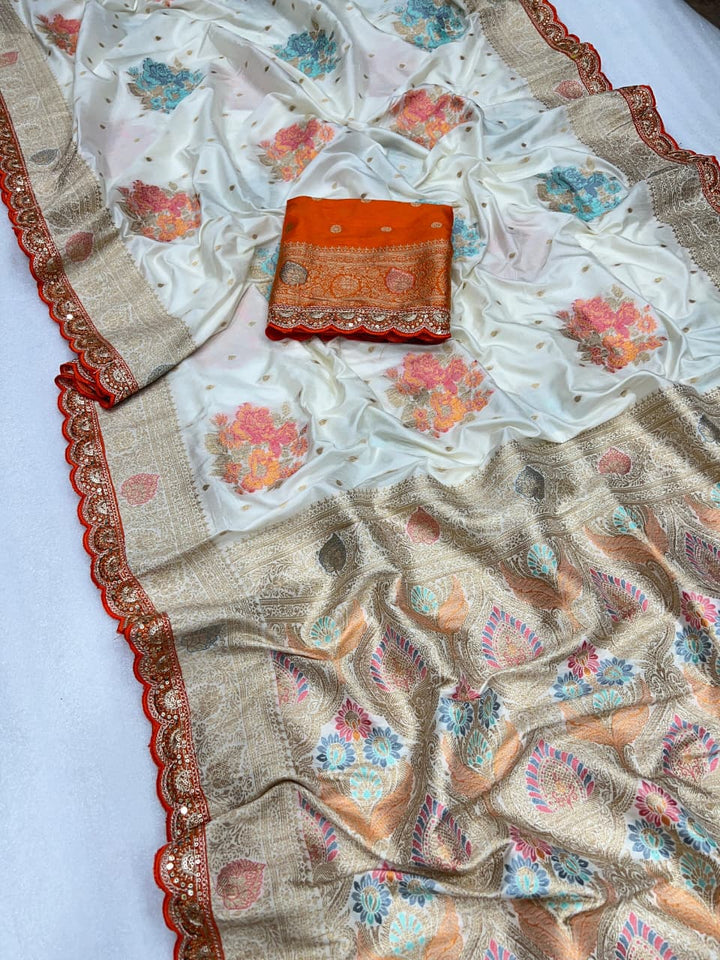 SwarNazakat Designer Dola Silk Saree