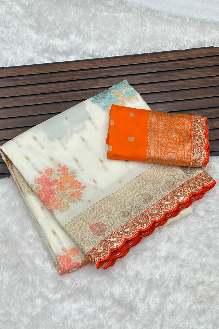 SwarNazakat Designer Dola Silk Saree