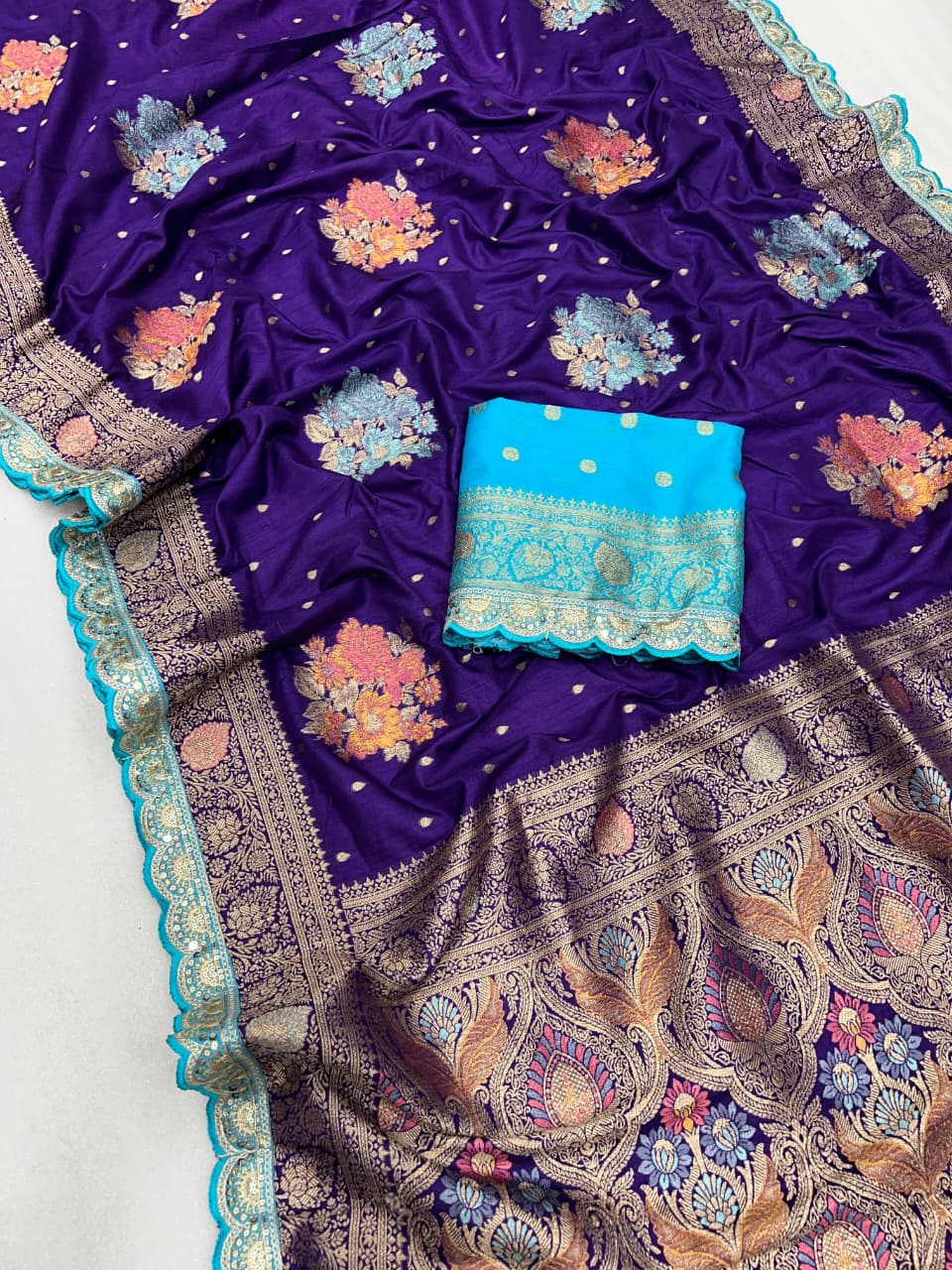 SwarNazakat Designer Dola Silk Saree