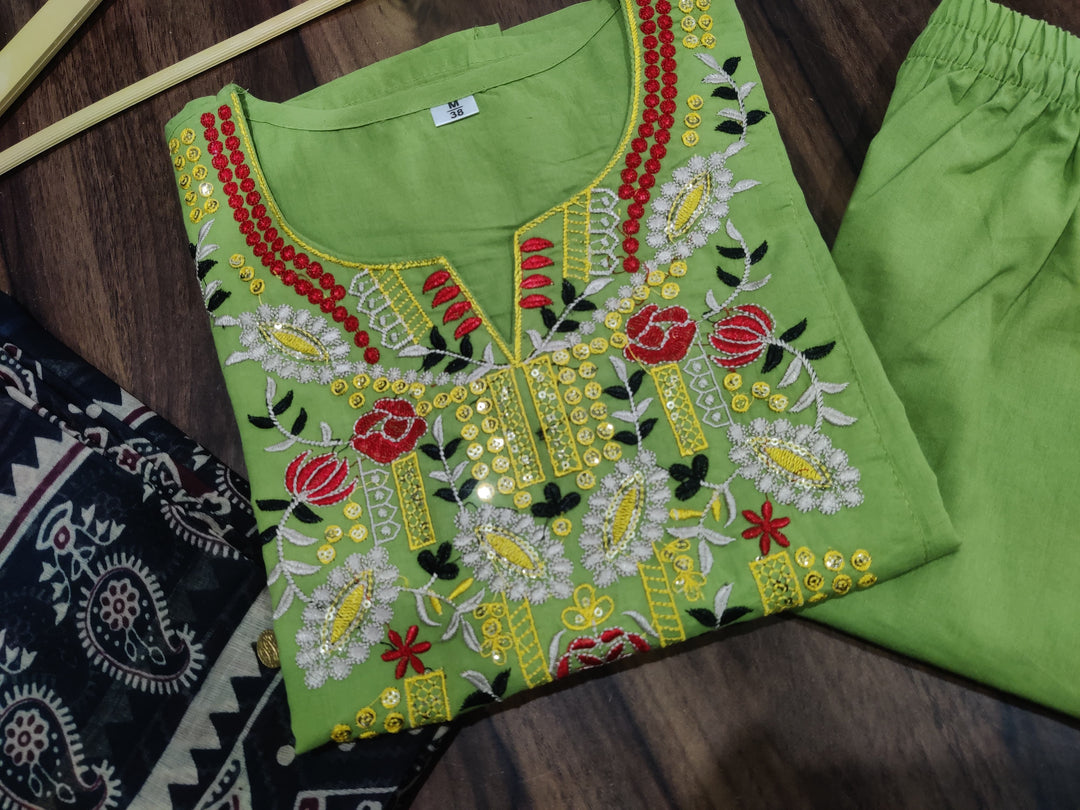 Blush Within Designer Cotton Kurti Set