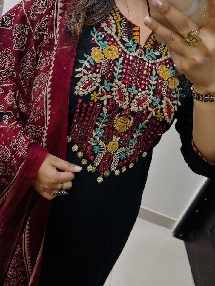 Blush Within Designer Cotton Kurti Set