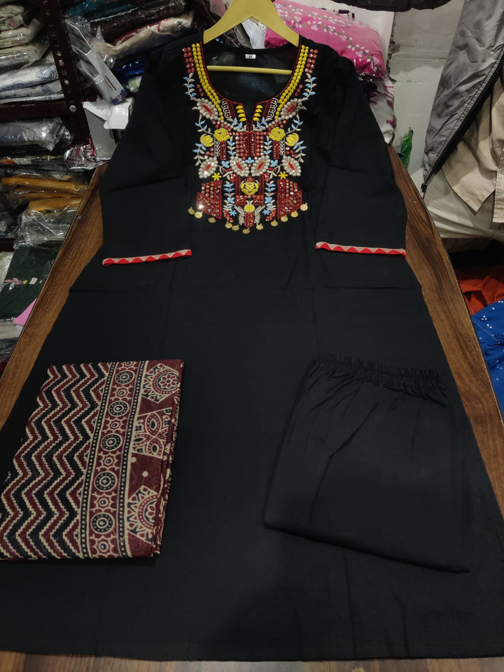 Blush Within Designer Cotton Kurti Set