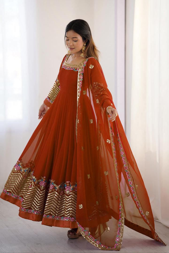 Echo of You Partywear Georgette Gown Set