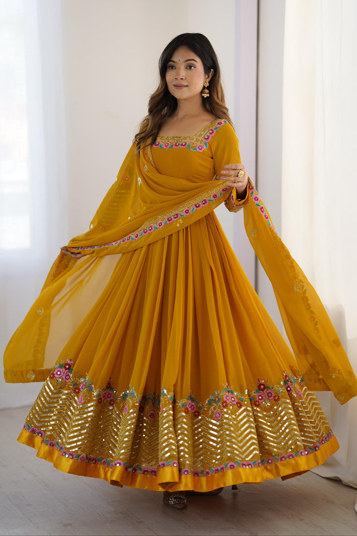 Echo of You Partywear Georgette Gown Set