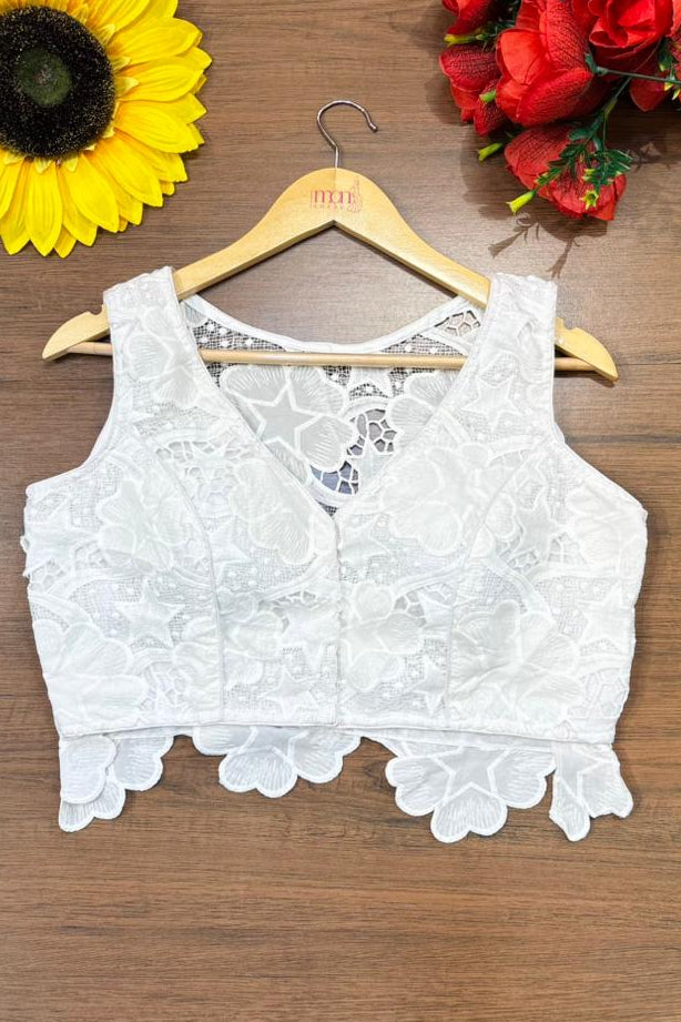 Rising Star -White Crochet  Blouse