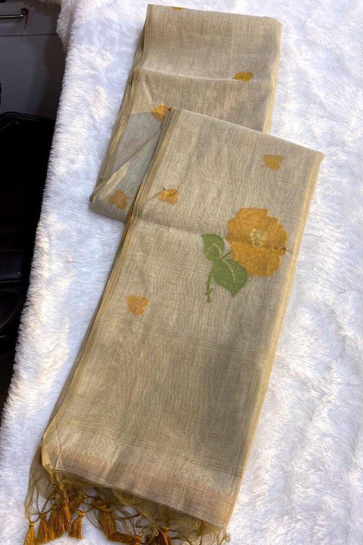 Silent Offering Designer Khadi Cotton Saree