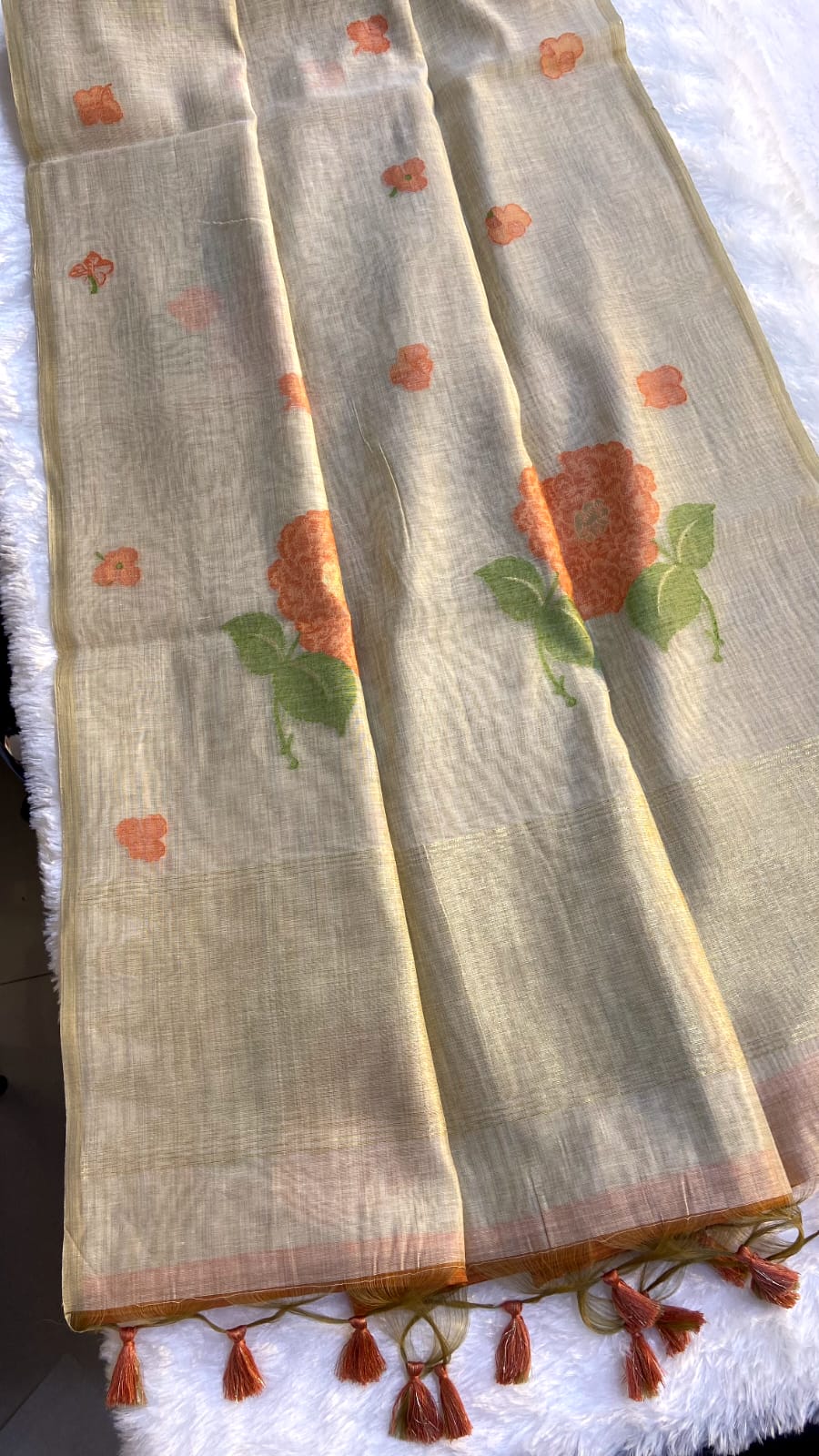 Silent Offering Designer Khadi Cotton Saree