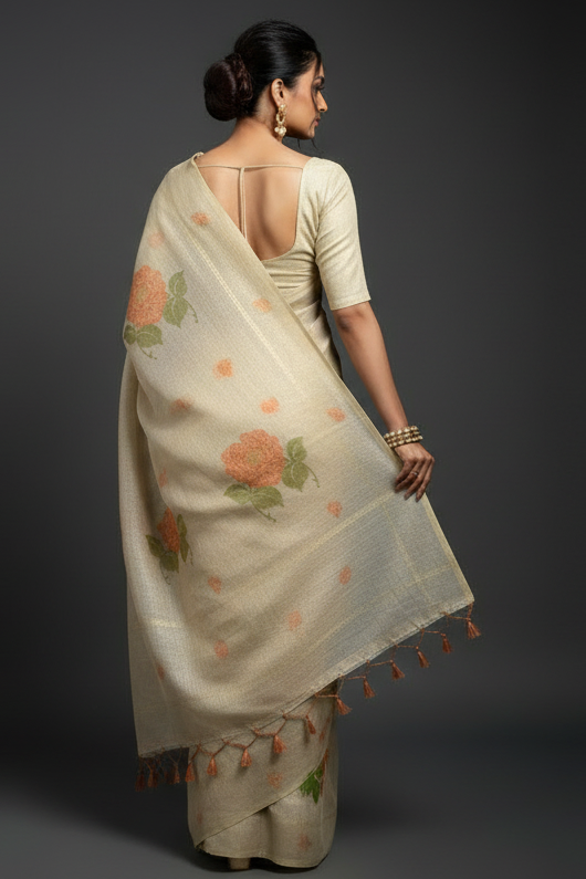 Silent Offering Designer Khadi Cotton Saree