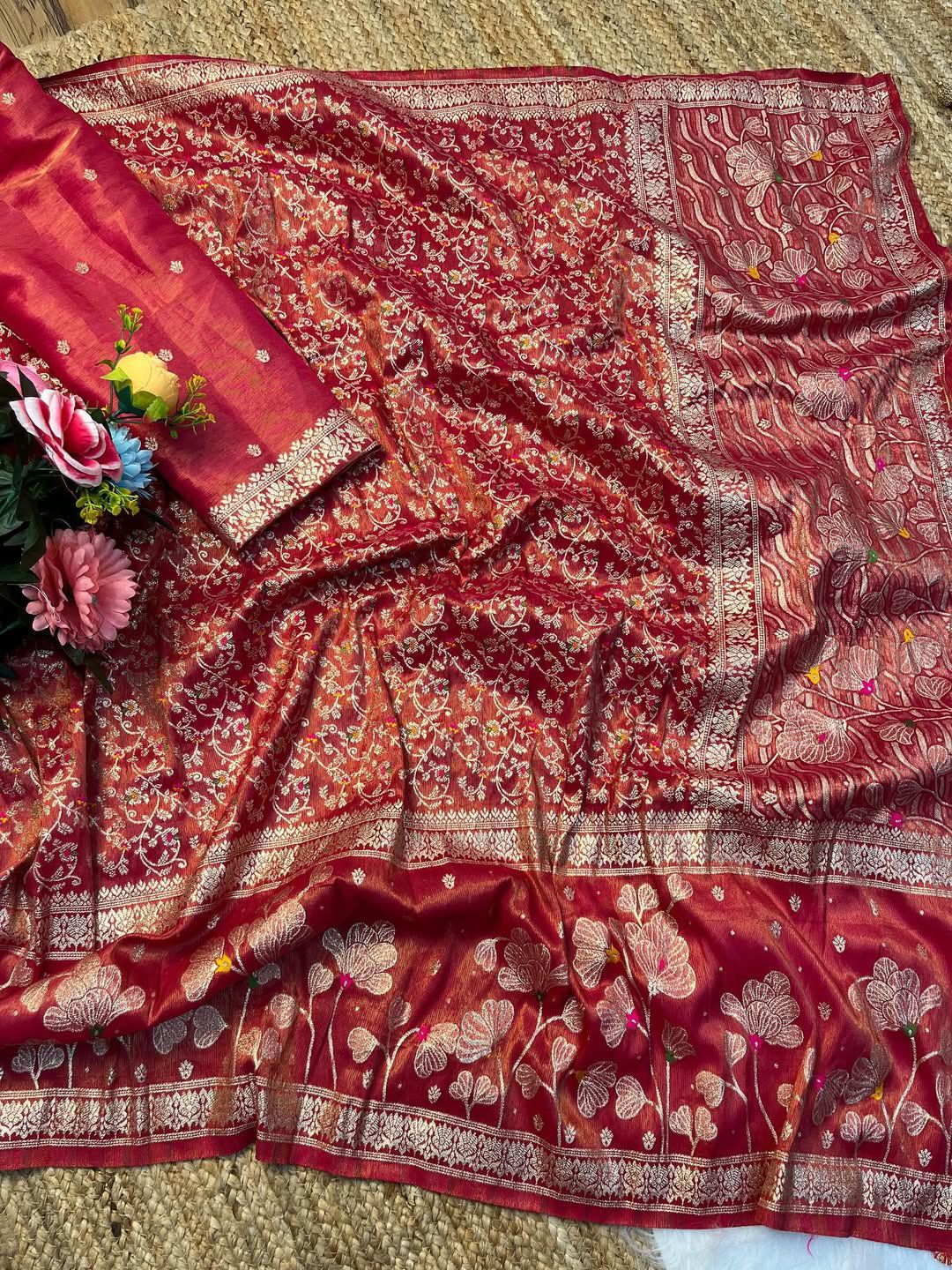 Auralis Organza Tissue  Silk Saree