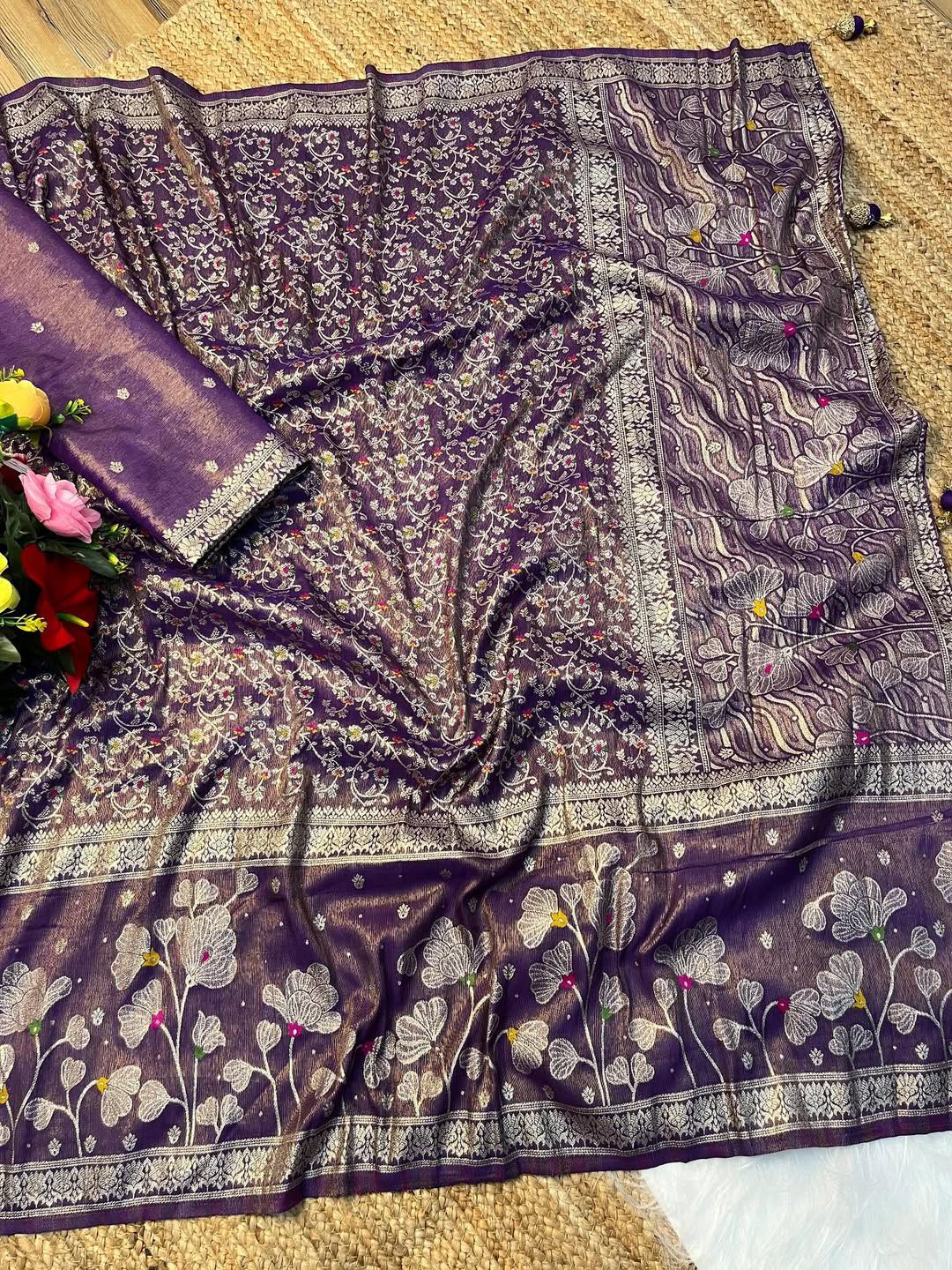 Auralis Organza Tissue  Silk Saree