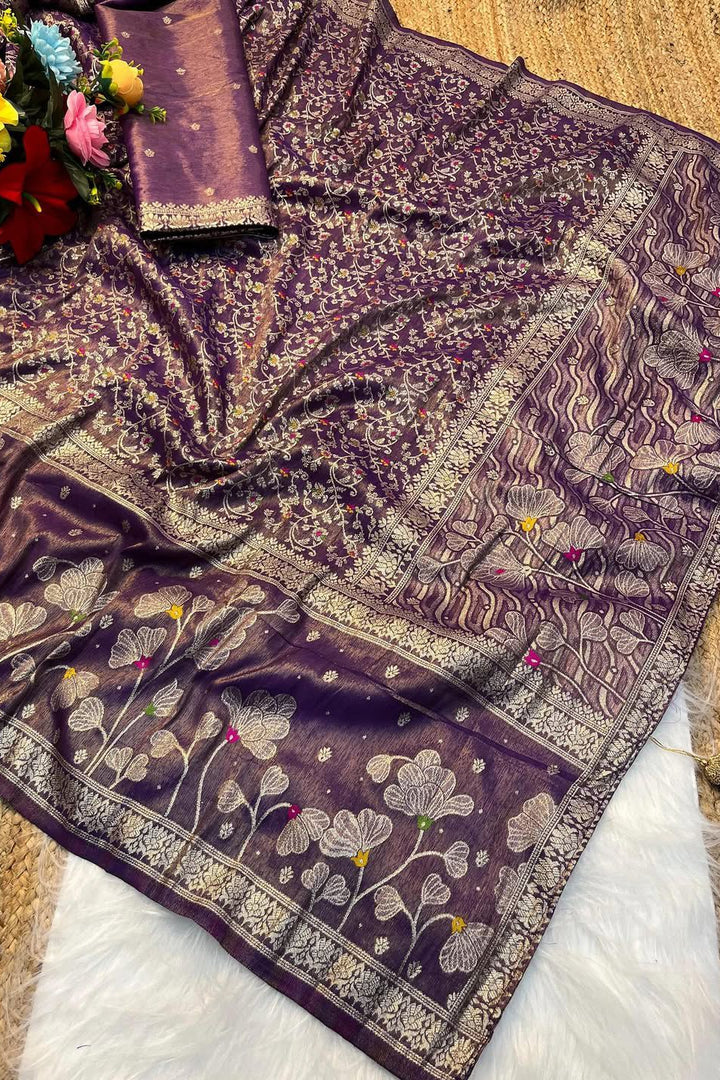 Auralis Organza Tissue  Silk Saree