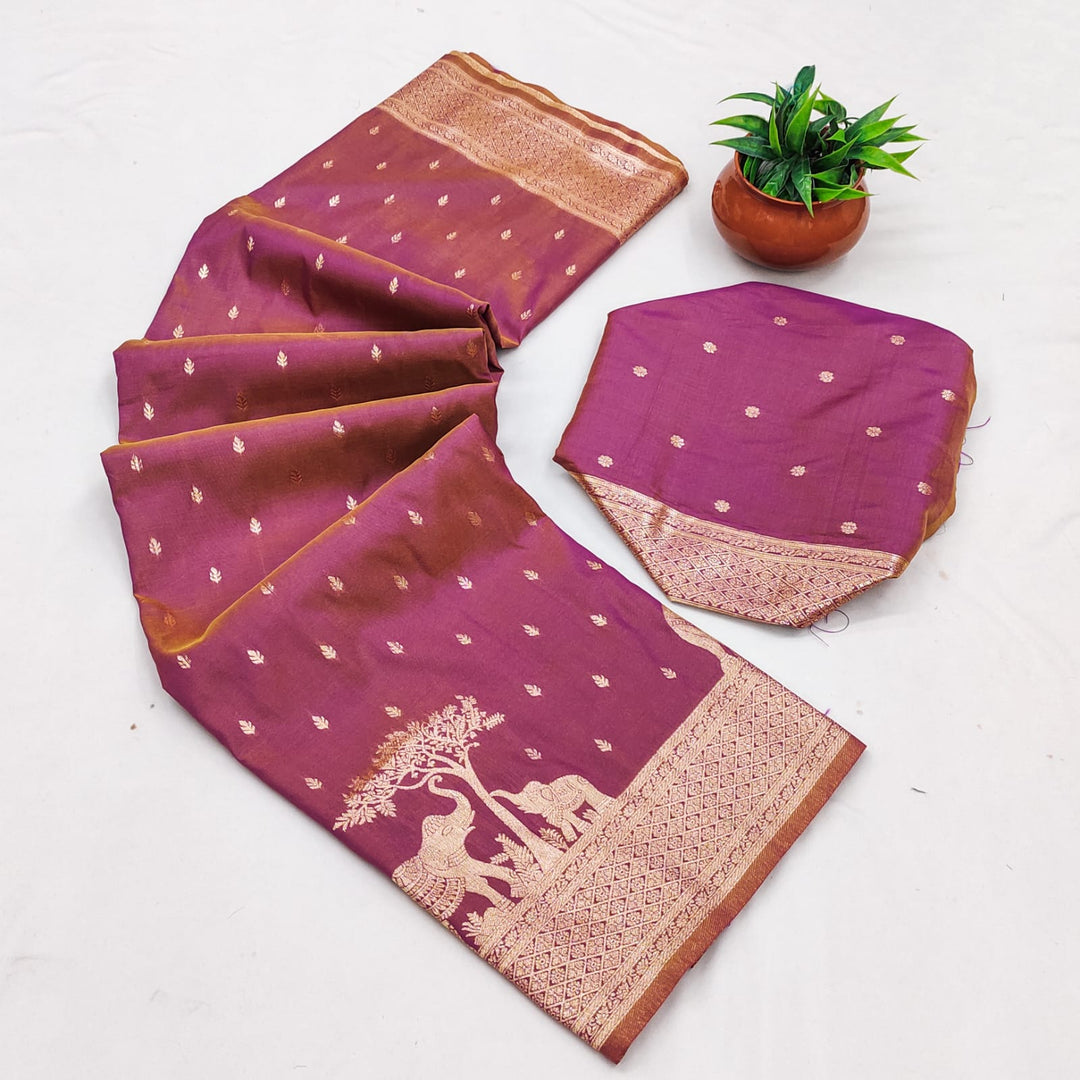 Hushed Romance Designer Banarasi Soft Silk Saree