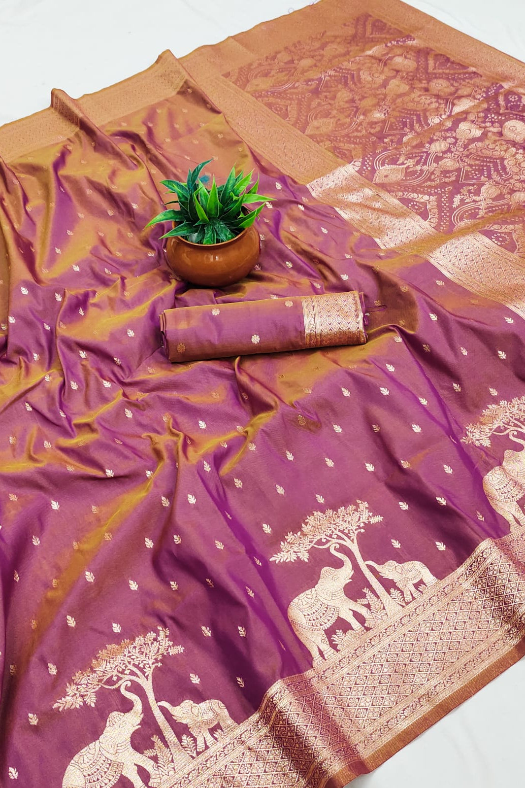Hushed Romance Designer Banarasi Soft Silk Saree