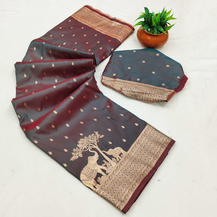 Hushed Romance Designer Banarasi Soft Silk Saree