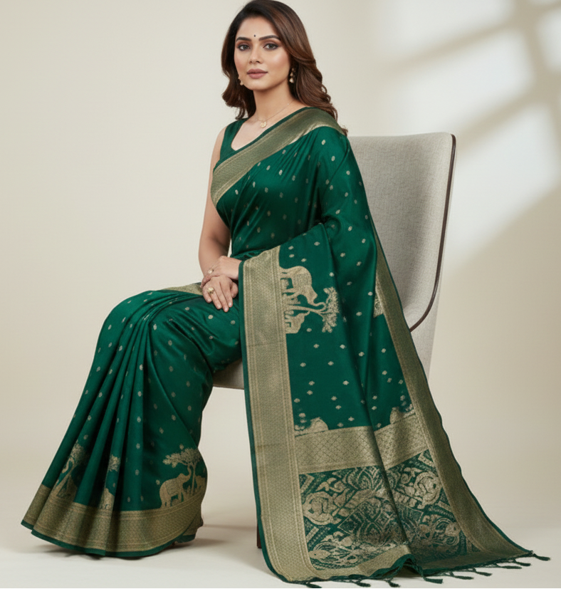 Hushed Romance Designer Banarasi Soft Silk Saree