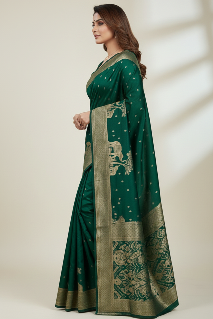 Hushed Romance Designer Banarasi Soft Silk Saree