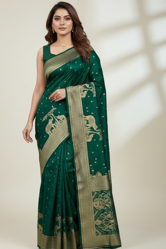 Hushed Romance Designer Banarasi Soft Silk Saree
