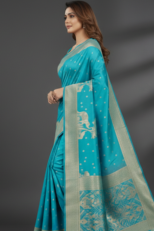 Hushed Romance Designer Banarasi Soft Silk Saree