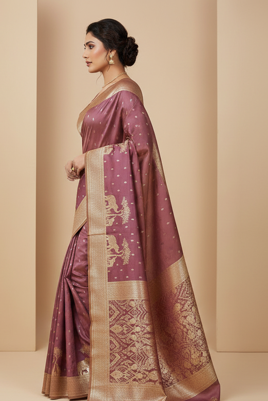 Hushed Romance Designer Banarasi Soft Silk Saree