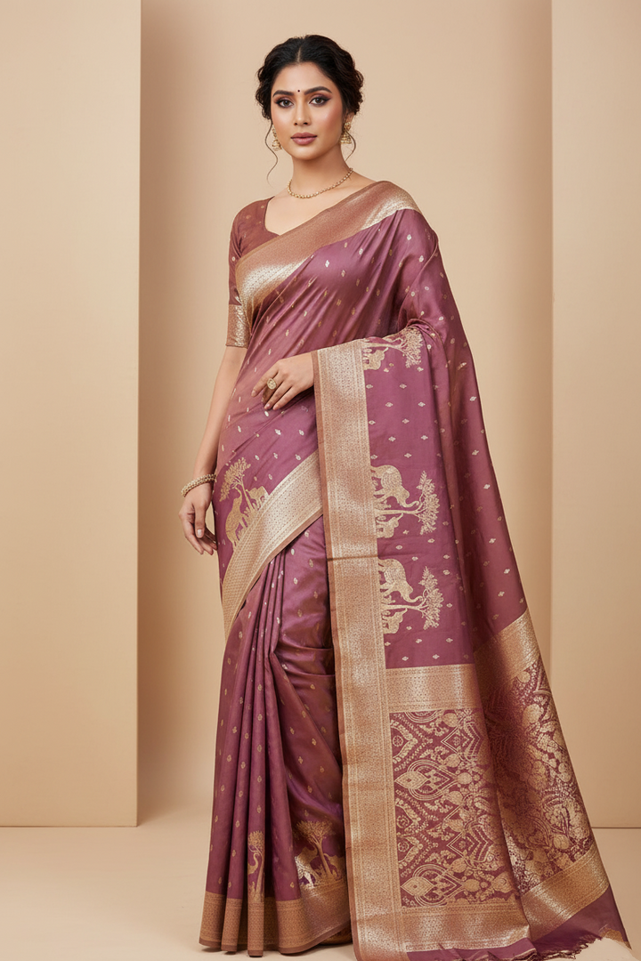 Hushed Romance Designer Banarasi Soft Silk Saree