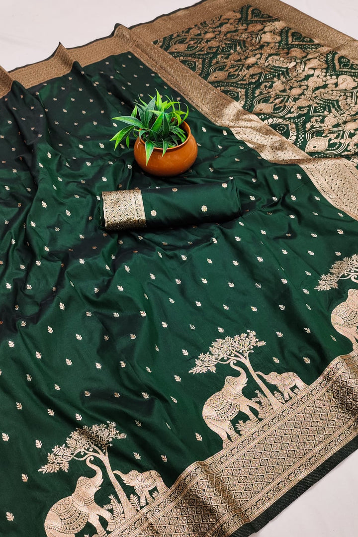 Hushed Romance Designer Banarasi Soft Silk Saree