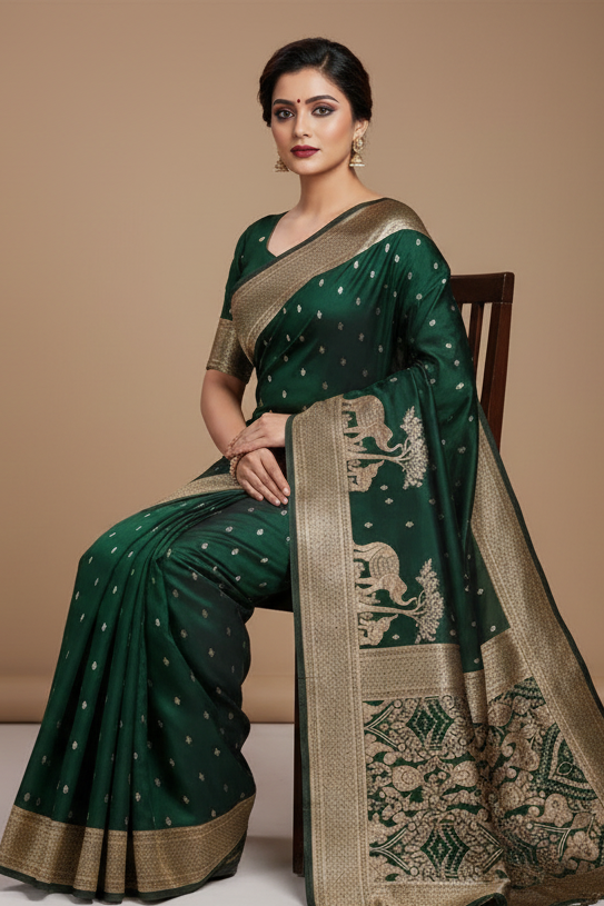 Hushed Romance Designer Banarasi Soft Silk Saree