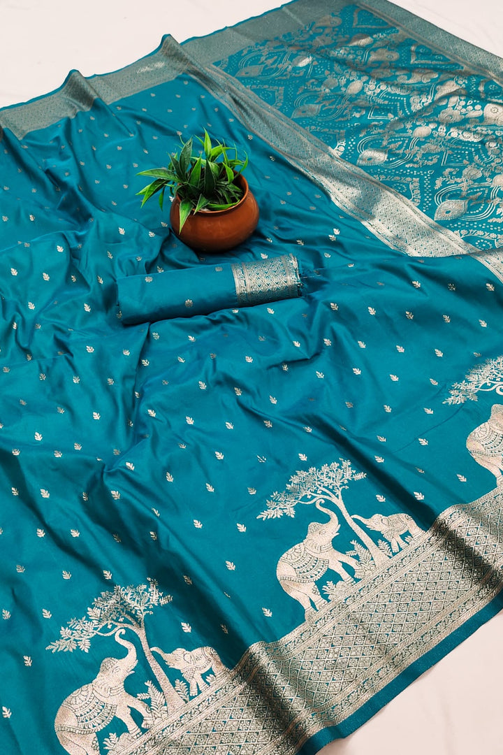 Hushed Romance Designer Banarasi Soft Silk Saree