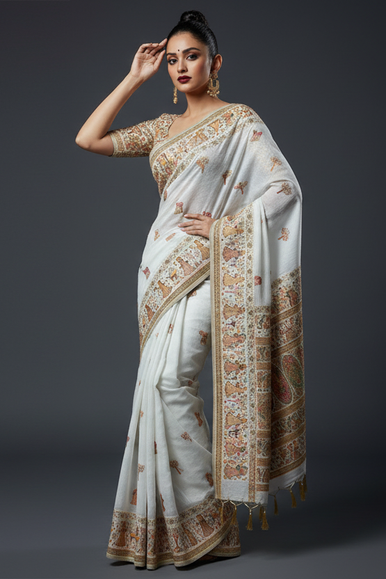 Her Essence Designer Pashmina Silk Saree