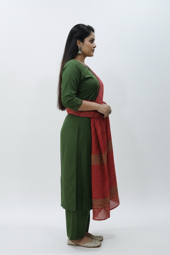 Flower petal Designer Cotton Kurti Set