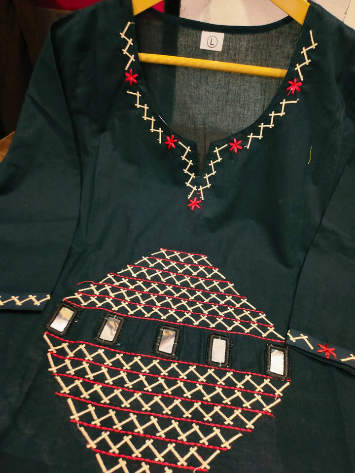 Flower petal Designer Cotton Kurti Set