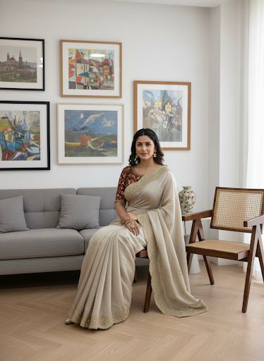 Forest Glow Designer Rangoli Silk Saree