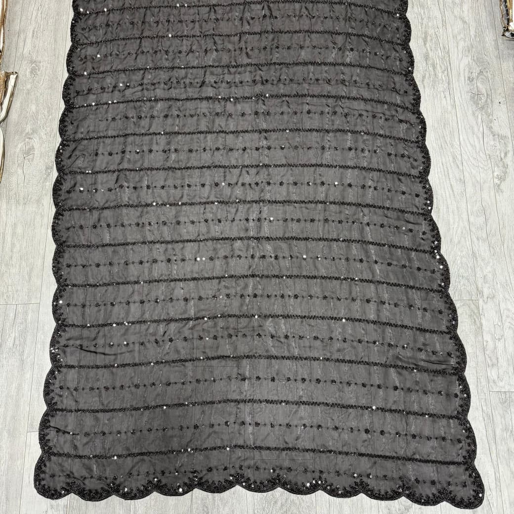 Black Casual Partywear Silk Saree