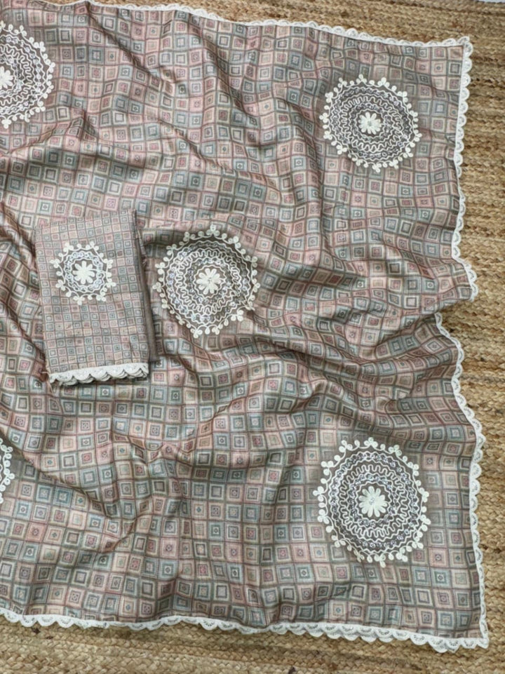 Earthlight Designer Tussar Cotton Saree