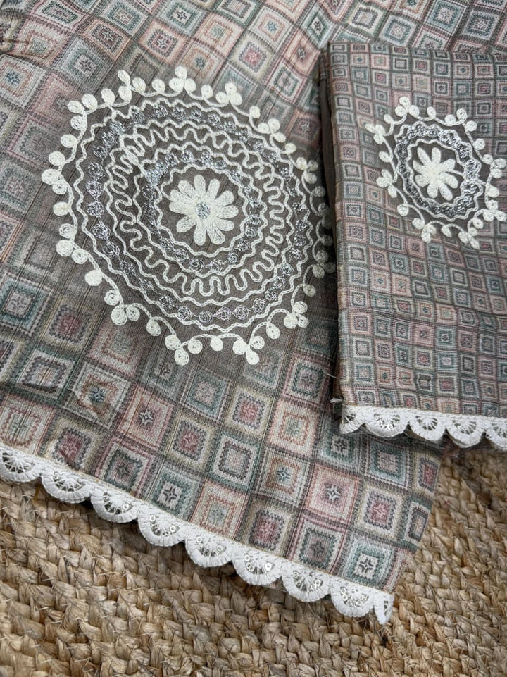 Earthlight Designer Tussar Cotton Saree